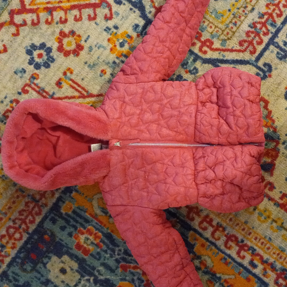 Girls Okie Dokie pink hearts coat
